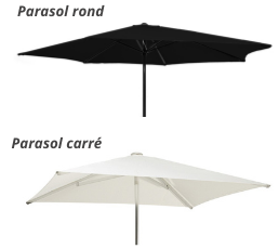 Parasol rond et carré