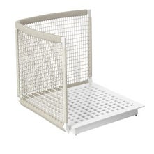 Angle droit NODI SOFA de Tribù, Structure blanche, Tressage blanc/lin, Sans coussin