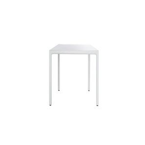 Table rectangulaire ILLUM 100 x 100 de Tribù, Pieds lin, Plateau céramique finition marbre blanc de carrare