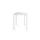 Table rectangulaire ILLUM 100 x 100 de Tribù, Pieds lin, Plateau céramique finition marbre blanc de carrare