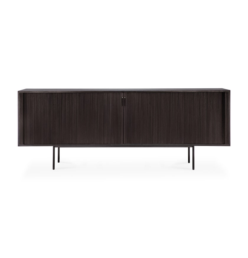 Buffet ROLLER MAX d'Ethnicraft, L.224 cm, 2 portes coulissantes, Teck vernis noir