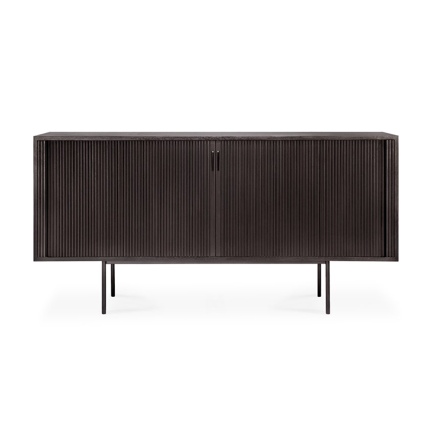 Buffet ROLLER MAX d'Ethnicraft, L.168 cm, 2 portes coulissantes, Teck vernis noir