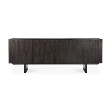 Buffet MOSAIC d'Ethnicraft, L.227 cm, 4 portes, Teck teinté noir
