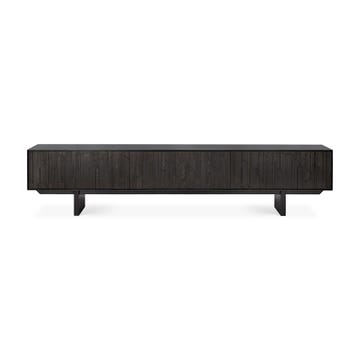Meuble TV MOSAIC d'Ethnicraft, L.242 cm, 2 tiroirs / 1 porte abattante, Teck teinté noir