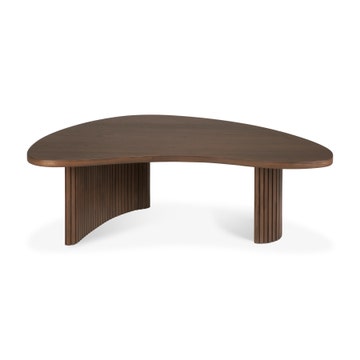 Table basse Boomerang - teck vernis - brun - forme organique