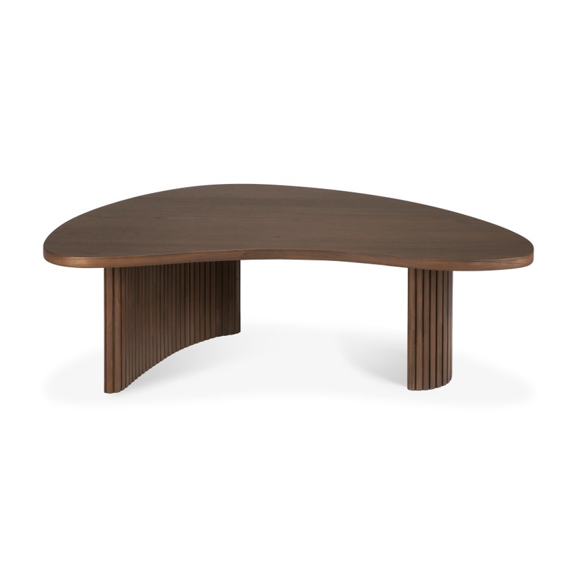 Table basse Boomerang - teck vernis - brun - forme organique Table basse Boomerang - teck vernis - brun - forme organique