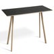Table COPENHAGUE CPH30, 200 X 90 CM, Plateau linoléum noir, Pieds en chêne vernis naturel