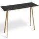 Table COPENHAGUE CPH30 250 X 90 CM, Plateau linoléum noir, Pieds en chêne vernis naturel