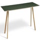 Table COPENHAGUE CPH30 250 X 90 CM, Plateau linoléum vert, Pieds en chêne vernis naturel