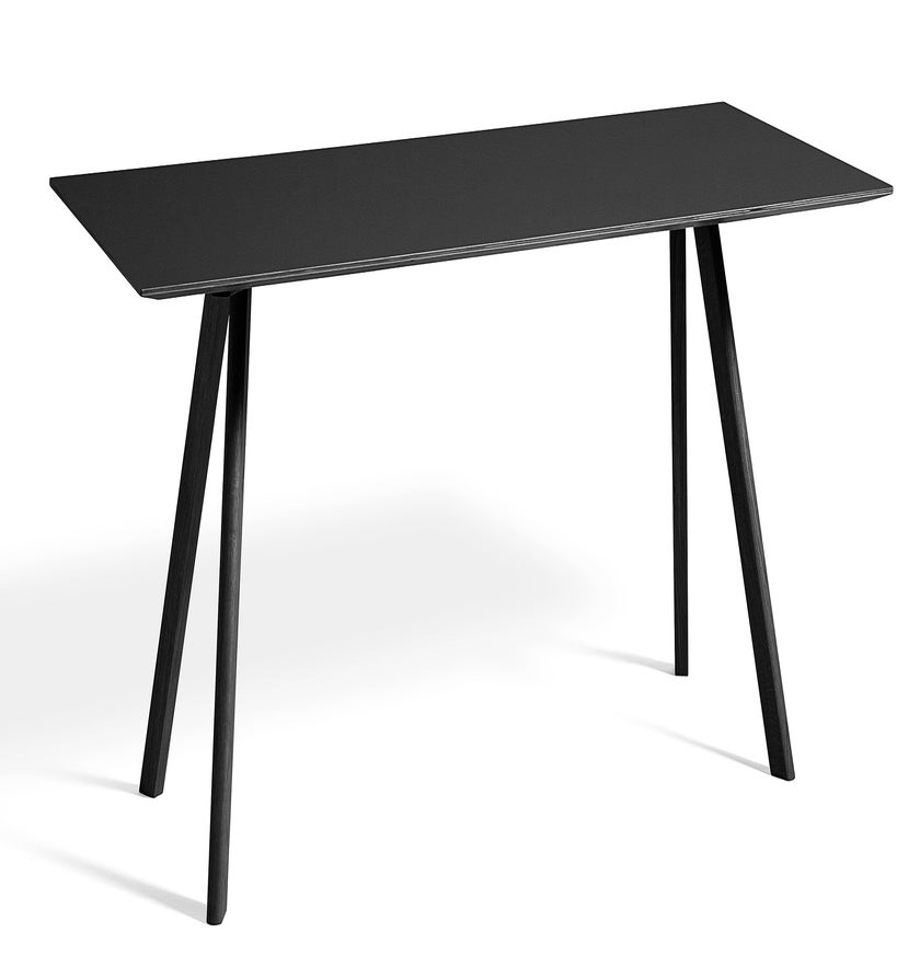 Table COPENHAGUE CPH30 200 X 90 CM de Hay, Plateau linoléum noir, Pieds en chêne noir vernis naturel