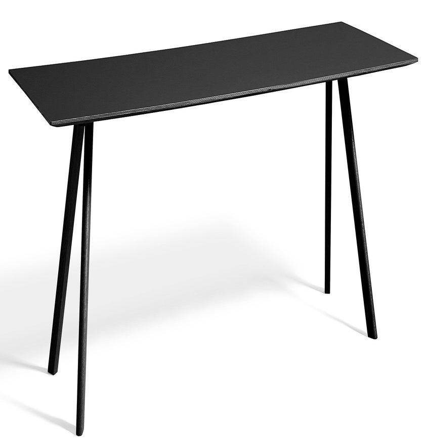 Table COPENHAGUE CPH30 250 X 90 CM de Hay, Plateau linoléum noir, Pieds en chêne laqué noir à base d'eau