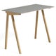 Bureau COPENHAGUE CPH90 en chêne, Structure chêne vernis naturel, Plateau laminé gris