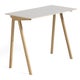 Bureau COPENHAGUE CPH90 en chêne, Structure chêne vernis naturel, Plateau laminé blanc