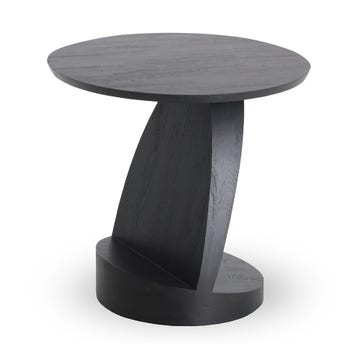Table d'appoint OBLIC en teck d'Ethnicraft, Noir