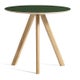 Table basse Ø.50 cm COPENHAGUE CPH 20 de Hay, Plateau lino vert, Pieds en chêne vernis naturel