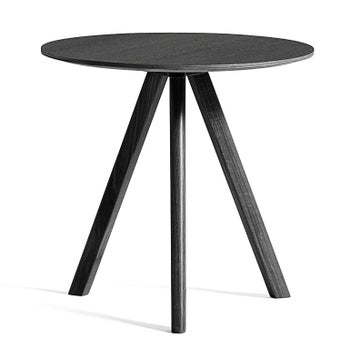 Table basse Ø.50 cm COPENHAGUE CPH 20 de Hay, Plateau et pieds en chêne noir vernis naturel