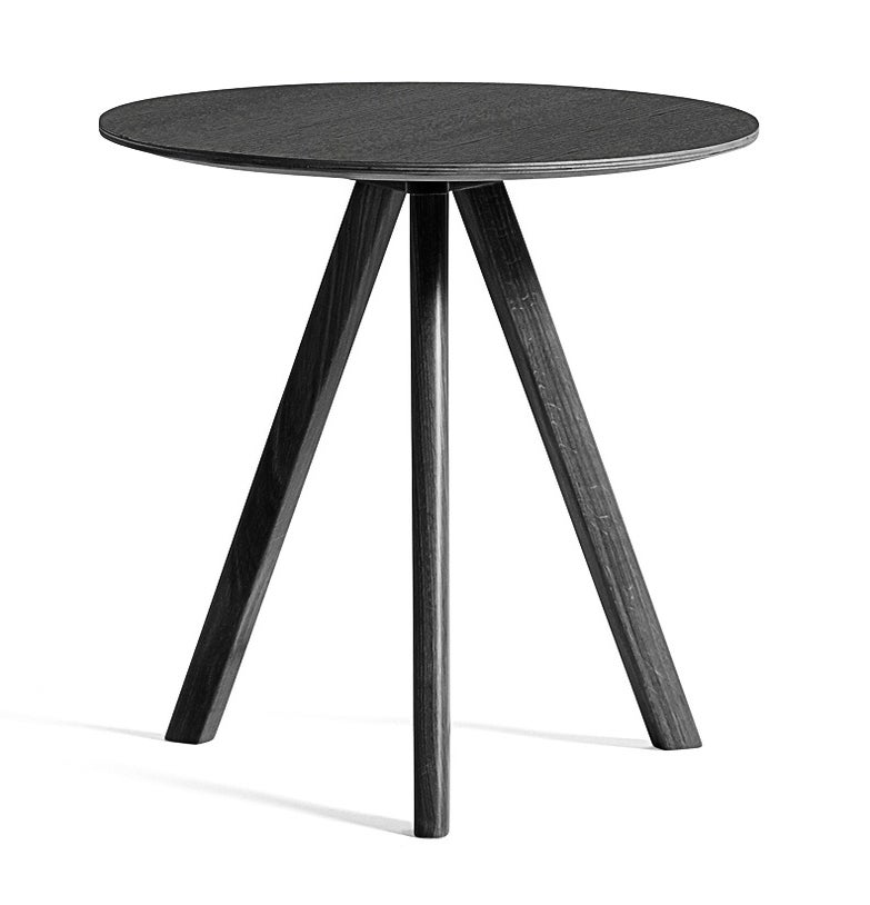 Table basse Ø.50 cm COPENHAGUE CPH 20 de Hay, Plateau et pieds en chêne noir vernis naturel