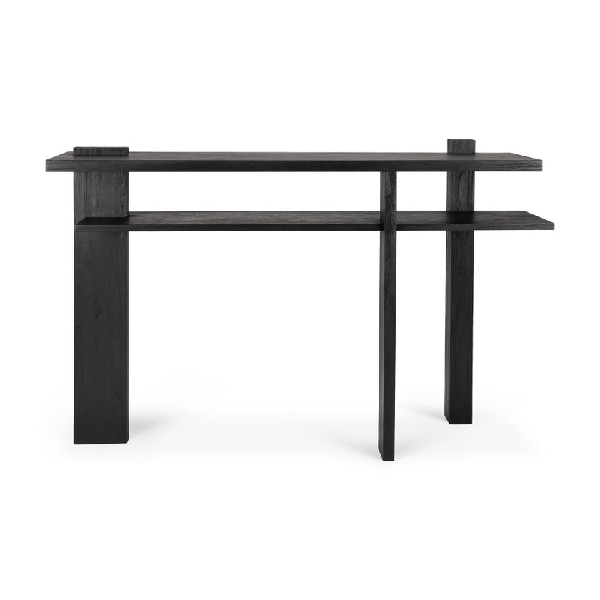 Console Abstract, 133x41x84, Teck vernis noir de Ethnicraft Console Abstract, 133x41x84, Teck vernis noir de Ethnicraft