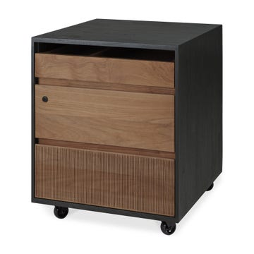 Caisson OSCAR 3 tiroirs - avec serrure d'Ethnicraft, Teck