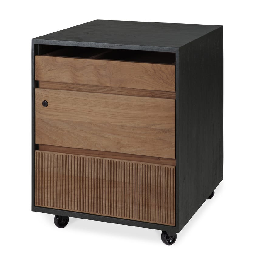 Caisson OSCAR 3 tiroirs - avec serrure d'Ethnicraft, Teck