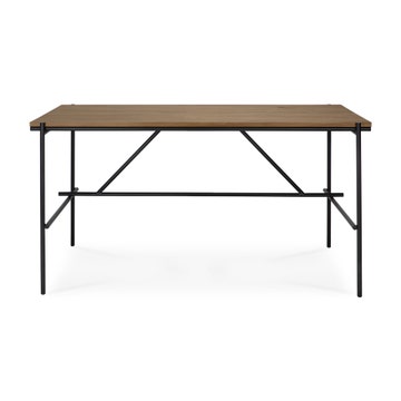 Bureau Oscar - teck - rectangulaire - avec système de rangement des câbles d'Ethnicraft, L. 140