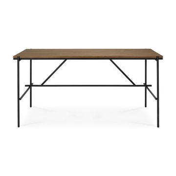 Bureau Oscar - teck - rectangulaire - avec système de rangement des câbles d'Ethnicraft, L. 160