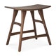 Tabouret de bar Osso - teck vernis - brun foncé de Ethnicraft, 57x33x67cm