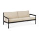 Sofa JACK Outdoor,180x90x73, Teck Noir, Coussin Natural 