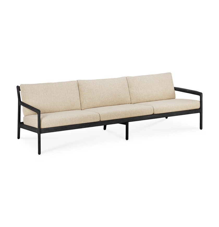 Sofa jack ethnicraft outdoor noir-naturel 3places