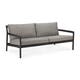 Sofa JACK Outdoor,180x90x73, Teck Noir, Coussin Moka