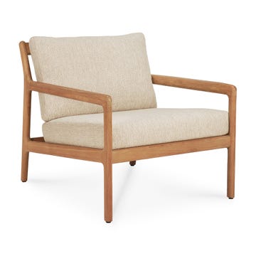 Fauteuil JACK Outdoor de Ethnicraft, Teck, tissu Natural