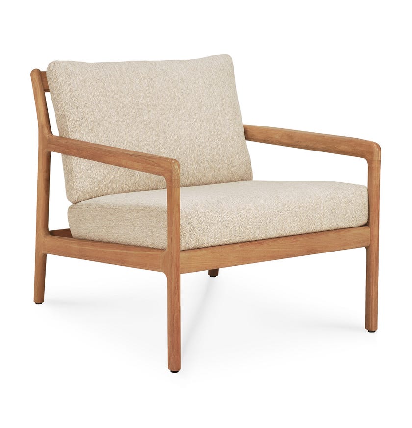 Fauteuil JACK Outdoor de Ethnicraft, Teck, tissu Natural