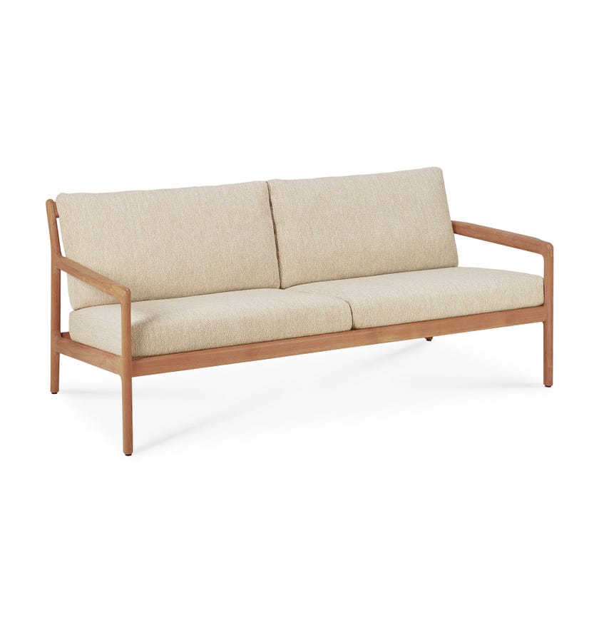 Canapé de jardin Jack 2 places, teck, coussins natural de Ethnicraft
