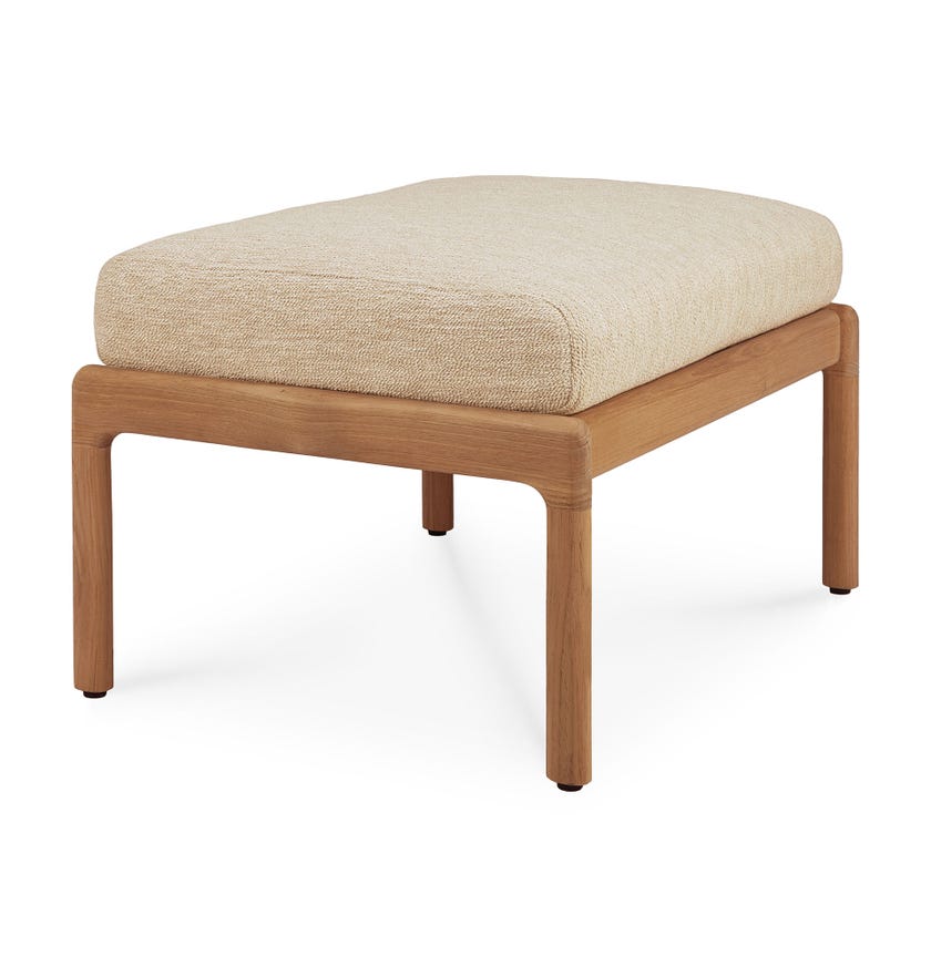 Repose-pieds JACK Outdoor de Ethnicraft, 71x54 H.40, Teck, tissu Naturel