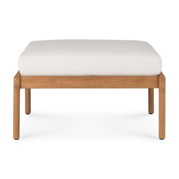 Repose-pieds JACK Outdoor de Ethnicraft, 71x54 H.40, Teck, tissu Off White