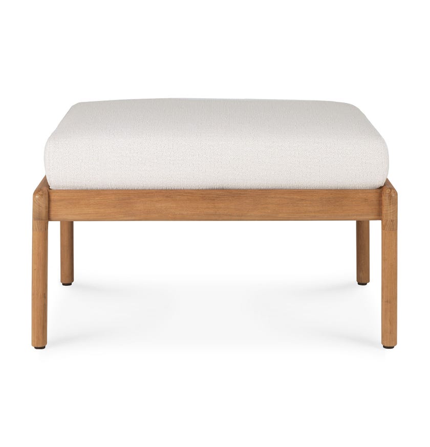 Repose-pieds JACK Outdoor de Ethnicraft, 71x54 H.40, Teck, tissu Off White