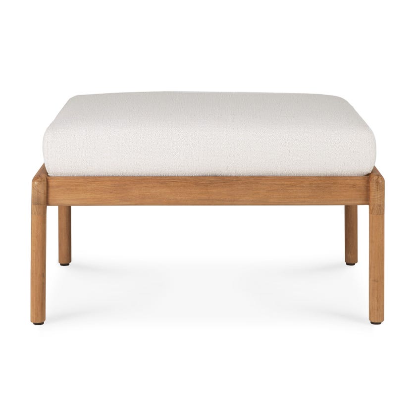 Repose-pieds JACK Outdoor de Ethnicraft, 71x54 H.40, Teck, tissu Off White Repose-pieds JACK Outdoor de Ethnicraft, 71x54 H.40, Teck, tissu Off White