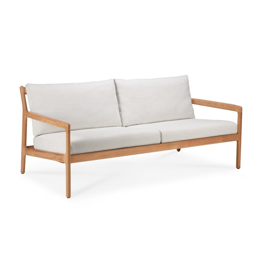 Canapé d'extérieur Jack en teck d'Ethnicraft, L.180 x P.90 cm, Off White