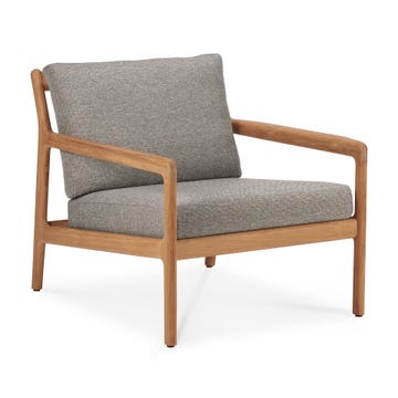 Fauteuil d'extérieur Jack en teck d'Ethnicraft, L.76 x P.90 cm, Moka
