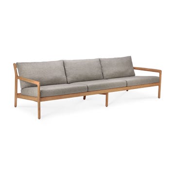 Canapé d'extérieur Jack en teck d'Ethnicraft, L.265 x P.90 cm, Moka
