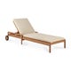 Chaise longue de Jardin ajustable JACK, Teck, coussin fin tissu Natural
