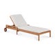Chaise longue de Jardin ajustable Jack - Teck - coussin fin tissu Off White