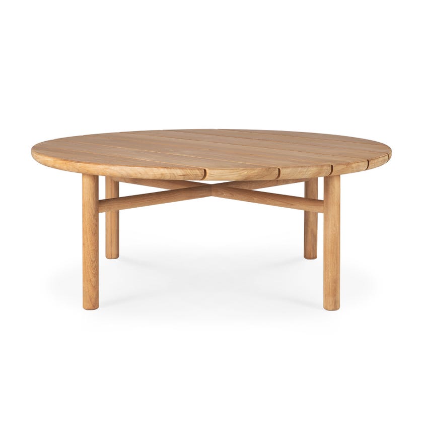 Table basse QUATRO OUTDOOR de Ethnicraft, Ø.95, Teck