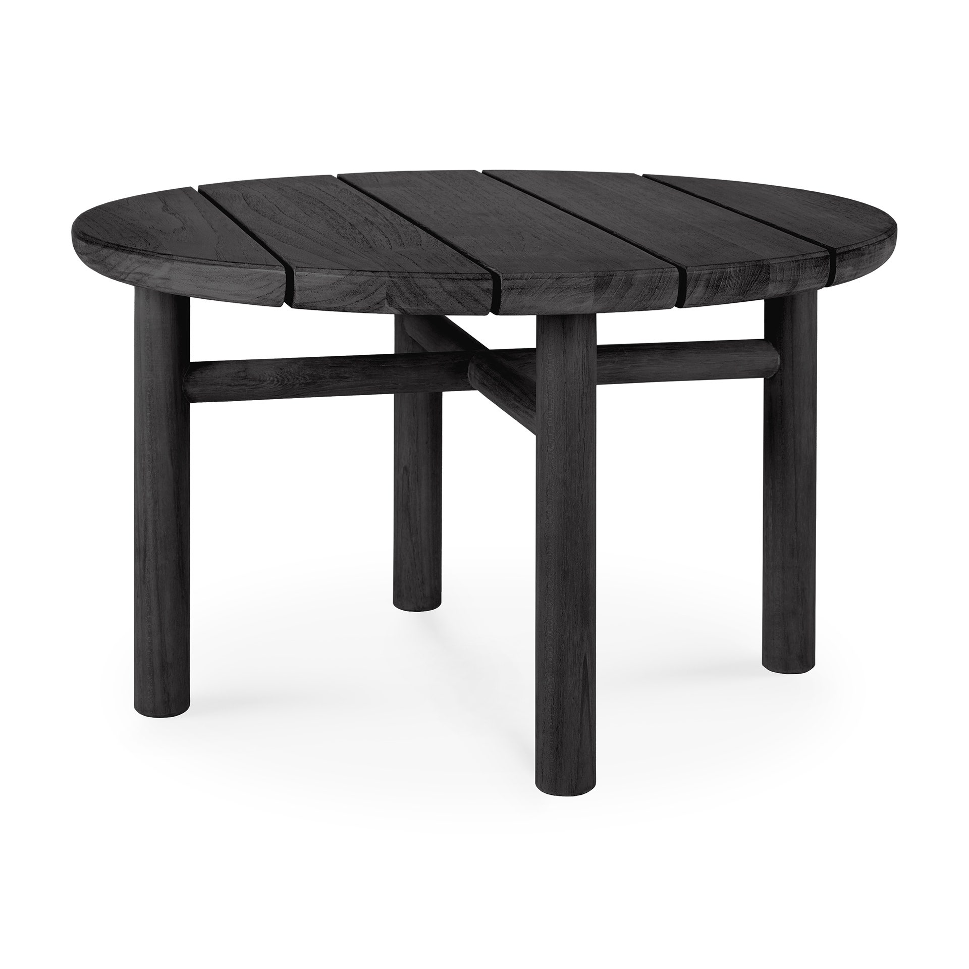 Table basse QUATRO OUTDOOR de Ethnicraft, Ø.59, Teck noir