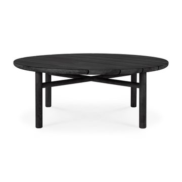 Table basse QUATRO OUTDOOR de Ethnicraft, Ø.95, Teck noir