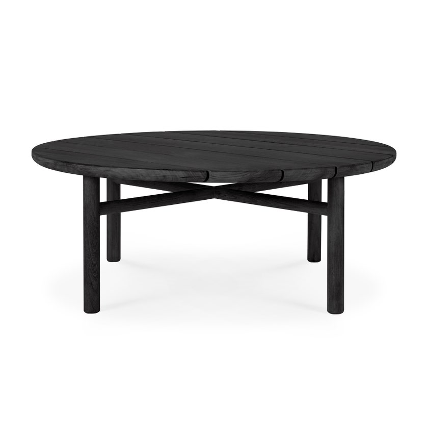 Table basse QUATRO OUTDOOR de Ethnicraft, Ø.95, Teck noir