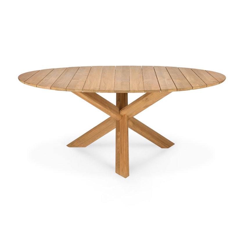 Table d'extérieur CIRCLE en teck d'Ethnicraft, Ø. 163 x H. 76 cm Table d'extérieur CIRCLE en teck d'Ethnicraft, Ø. 163 x H. 76 cm