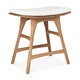 Tabouret de jardin Osso - teck + coussin tissu, Off white
