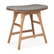 Tabouret de jardin Osso - teck + coussin tissu, Moka