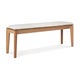 Banc de jardin Bok en teck avec coussin, Off white, 137x35x49cm